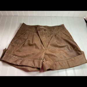Pull & Bear Brown Leather Shorts